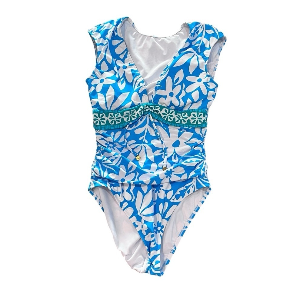 Bleu by Rod Beattie Women's Cap-Sleeve One-Piece Swimsuit Size 10 - Picture 3 of 7